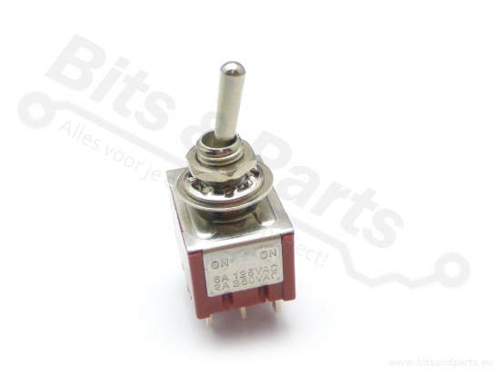 Rocker switch mini 3-pole on/off 3PDT